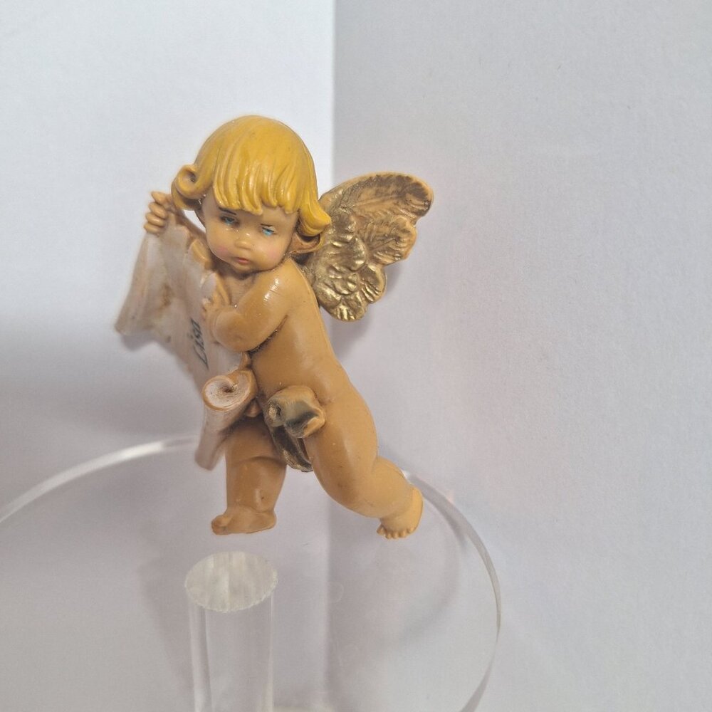 Simonette Depose Italy Cherub Angel Ornament Christmas 1987 Lisa Name Scroll - Picture 5 of 9